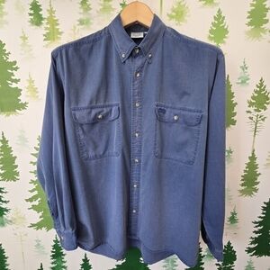 Vintage Brittania Blue Button-Down Shirt for Men